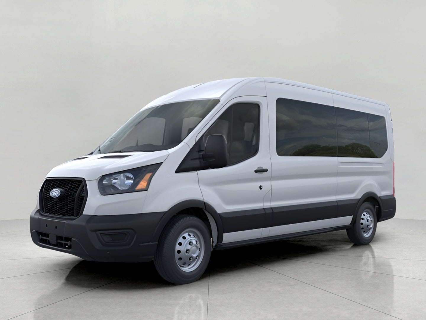 2026 Ford Transit Passenger Wagon T-350 148 Med Roof XL AWD in Oxford White — front three-quarter view