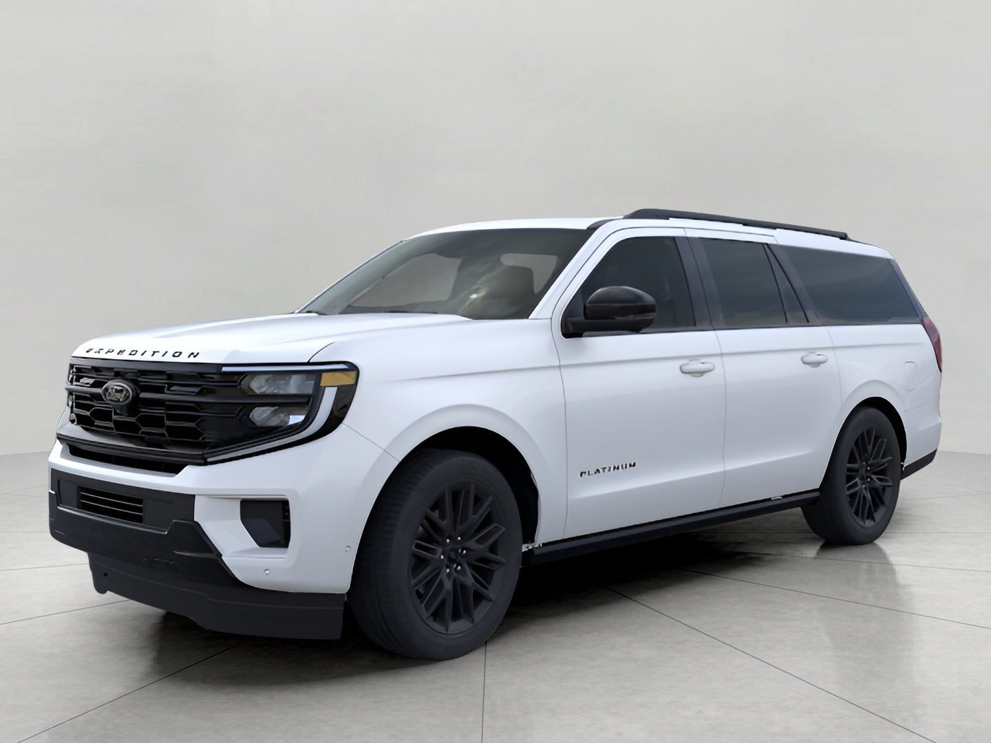 2026 Ford Expedition Max Platinum 4x4 in Star White Metallic Tri-Coat — front three-quarter view