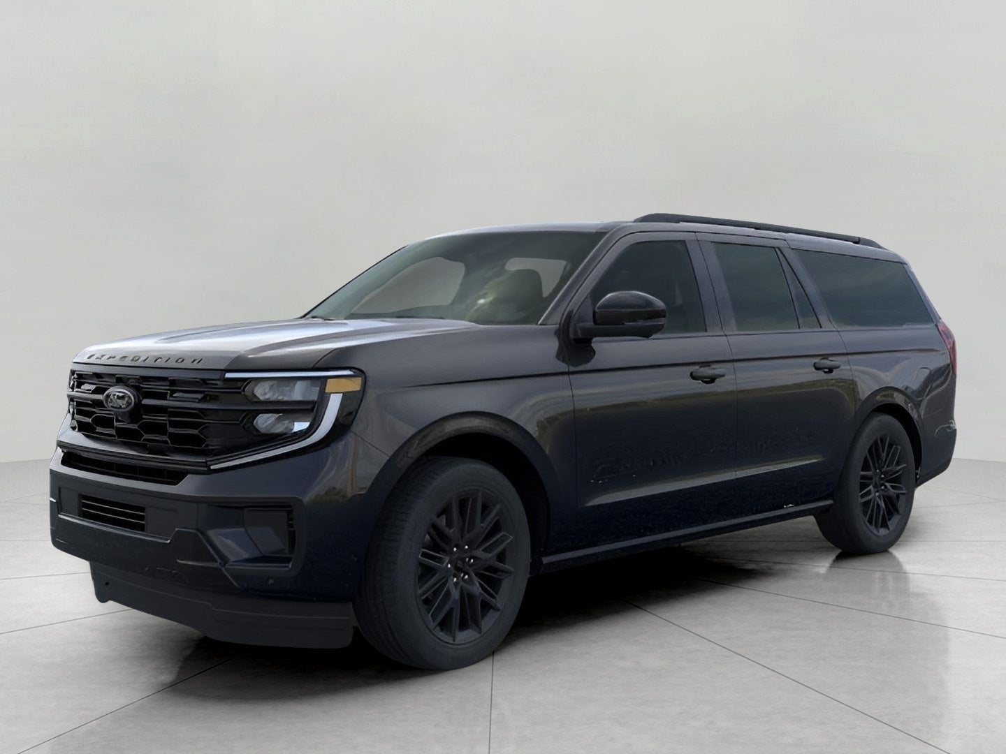 2025 Ford Expedition Max Platinum 4x4 in Agate Black Metallic — front three-quarter view
