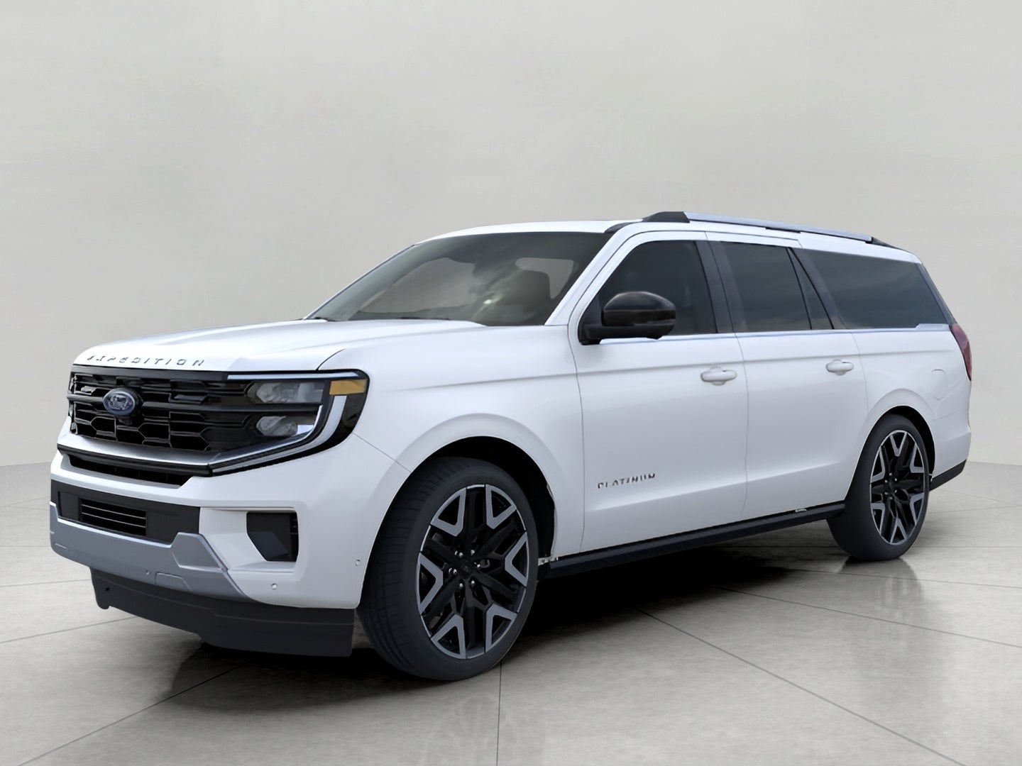 2026 Ford Expedition Max Platinum 4x4 in Star White Metallic Tri-Coat — front three-quarter view