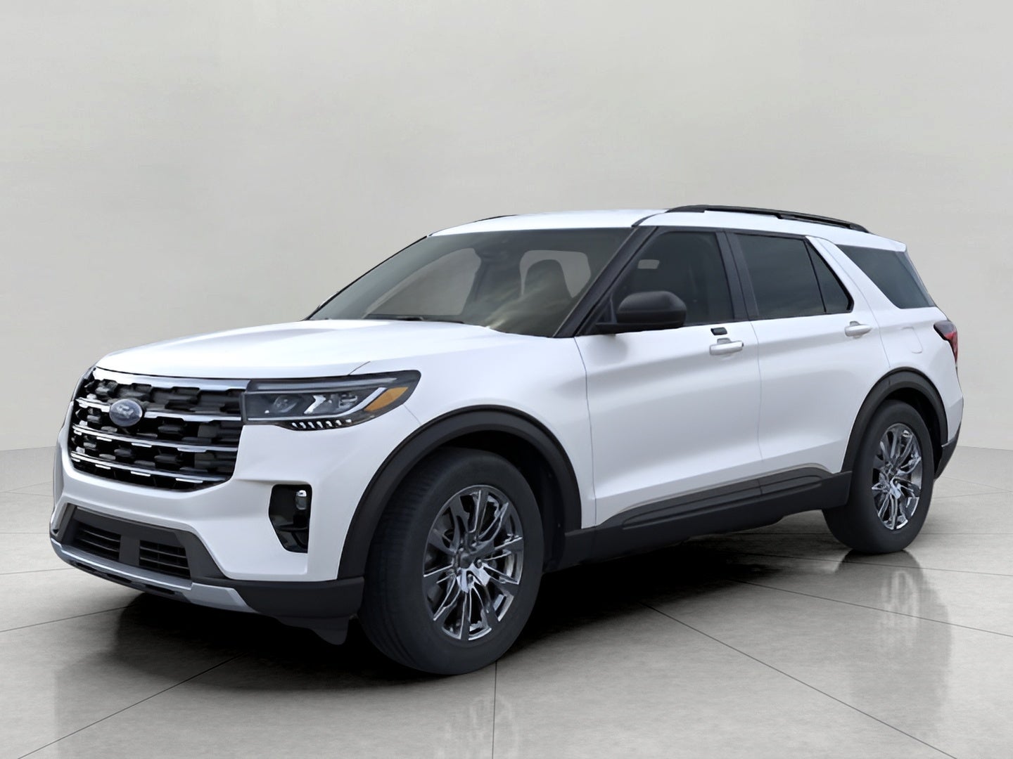 2026 Ford Explorer Active w/200A Pkg 4WD in White — front three-quarter view