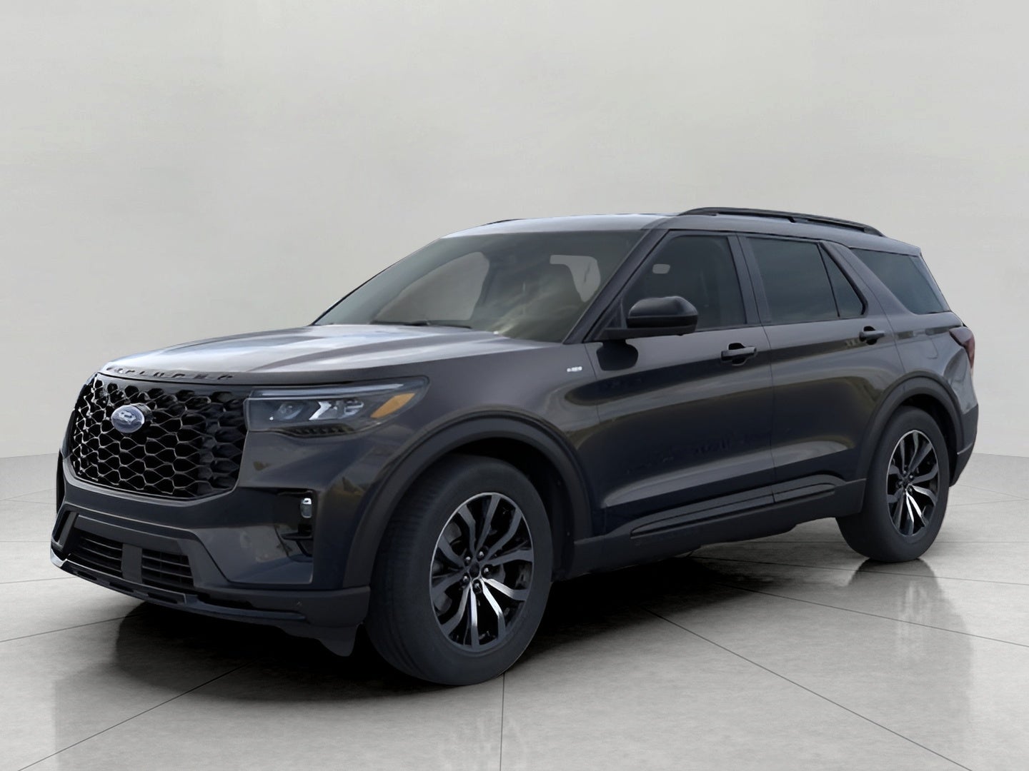 2026 Ford Explorer ST-Line 4WD in Agate Black Metallic — front three-quarter view