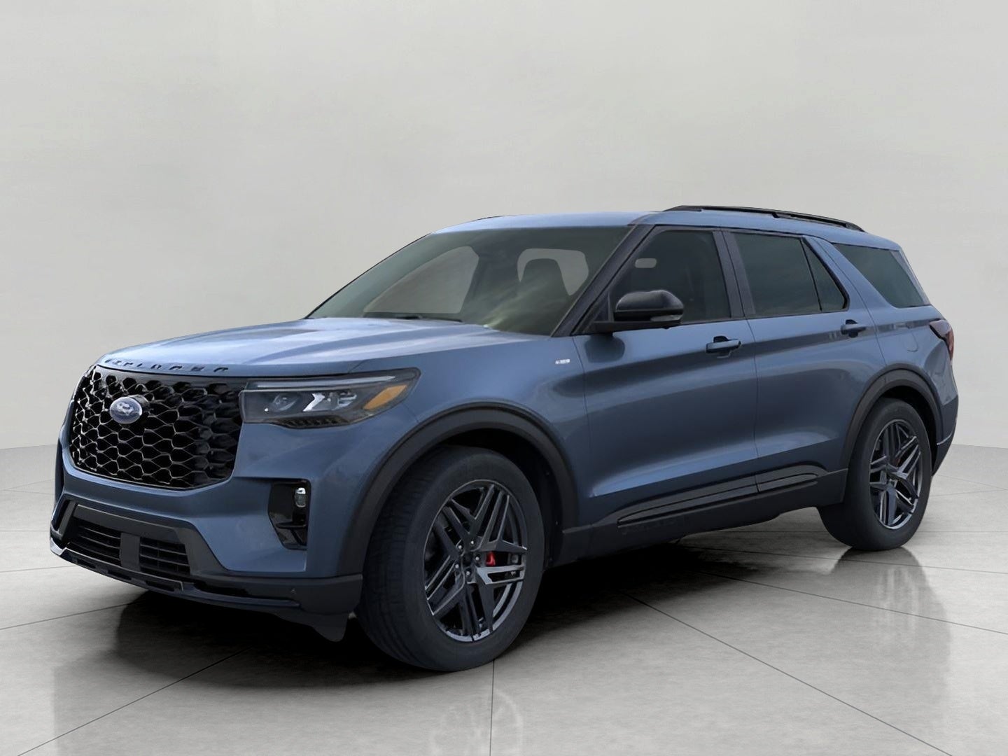 2026 Ford Explorer ST-Line 4WD in Vapor Blue Metallic — front three-quarter view