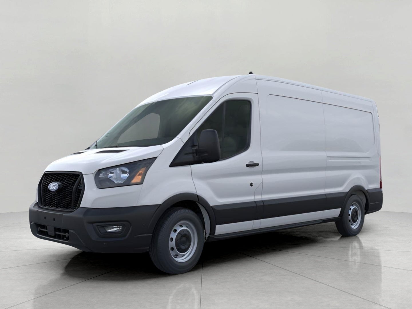 2026 Ford Transit Cargo Van T-250 148 Med Rf 9150 GVWR RWD in Oxford White — front three-quarter view