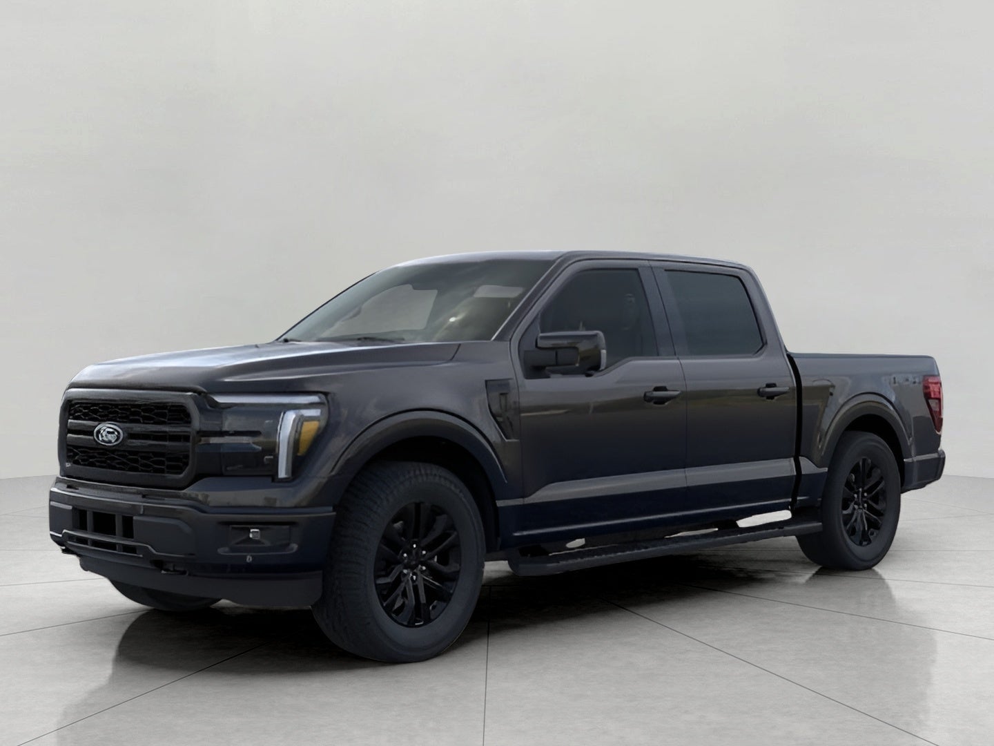 2026 Ford F-150 LARIAT in Agate Black Metallic — front three-quarter view